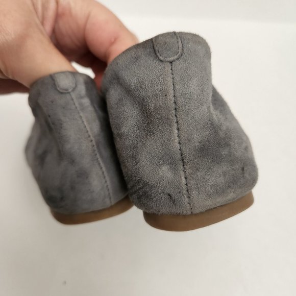 J. Crew gray suede flats ballet sz 8 - Picture 3 of 4